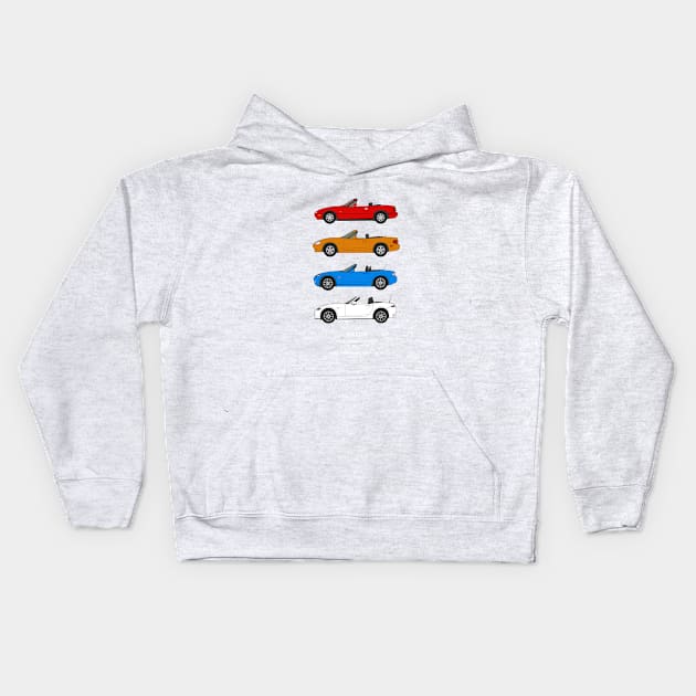 MX-5 classic car collection Kids Hoodie by RJW Autographics